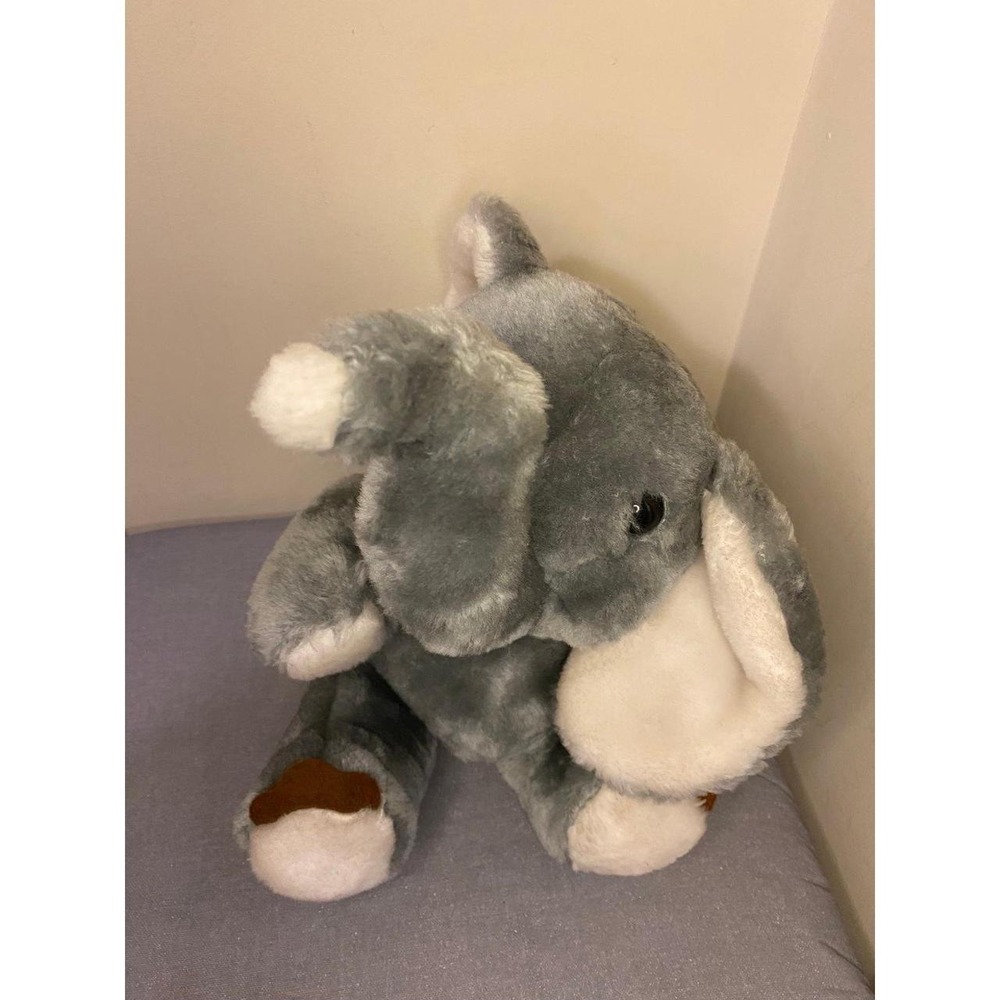 The Newman Importing Co Elephant Gray Tan Musical Toy 9" Vintage SKU32A
